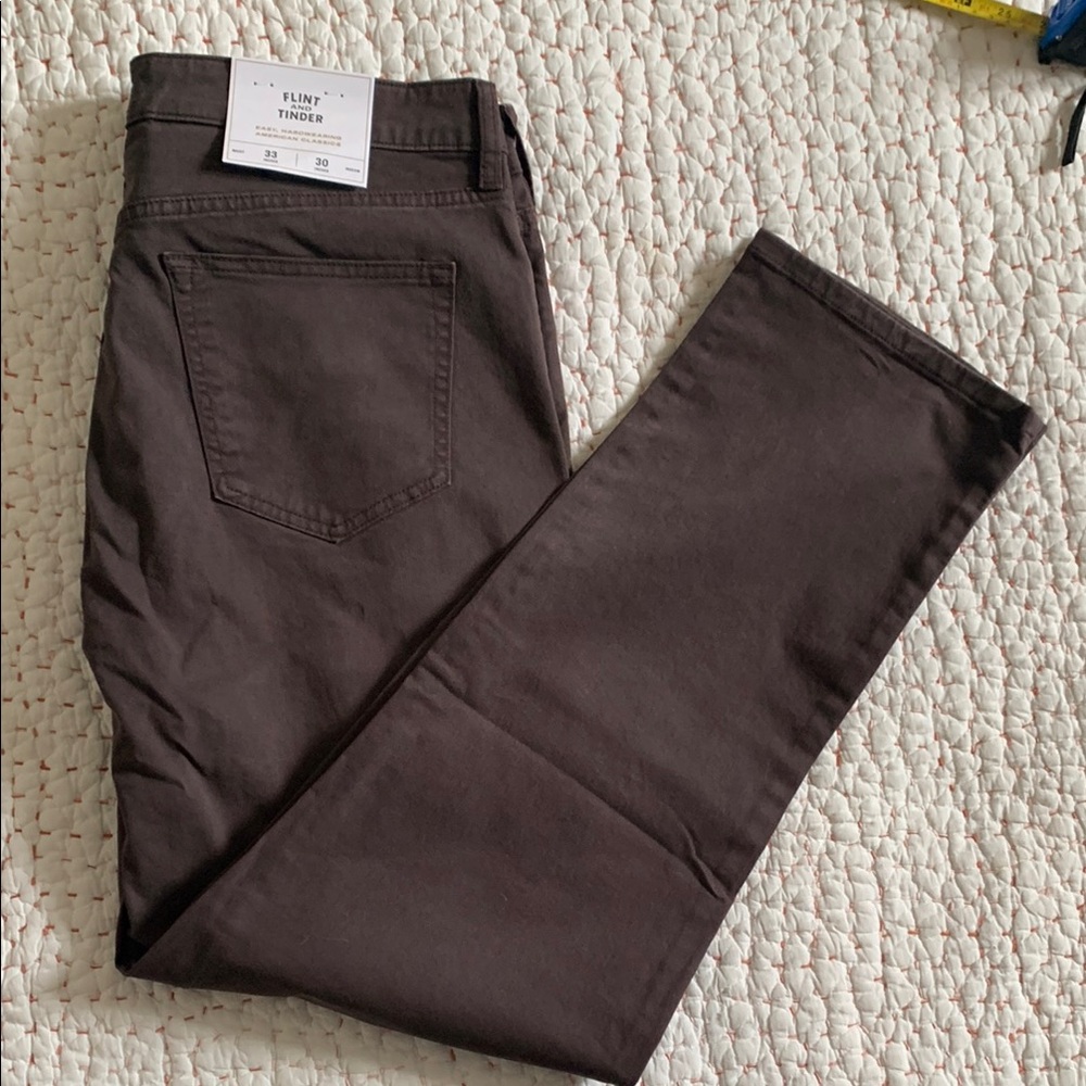 NWT Flint and tinder 5 pocket pants dark brown